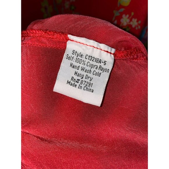 Johnny Was Peonies Georgette Tie-Neck Floral BOHO Top Size Medium - Picture 7 of 9